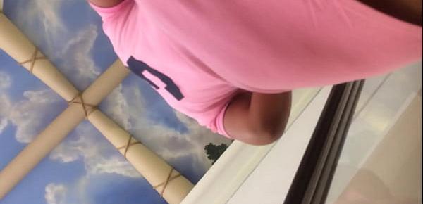  ass under pink skirt on an escalator.MOV